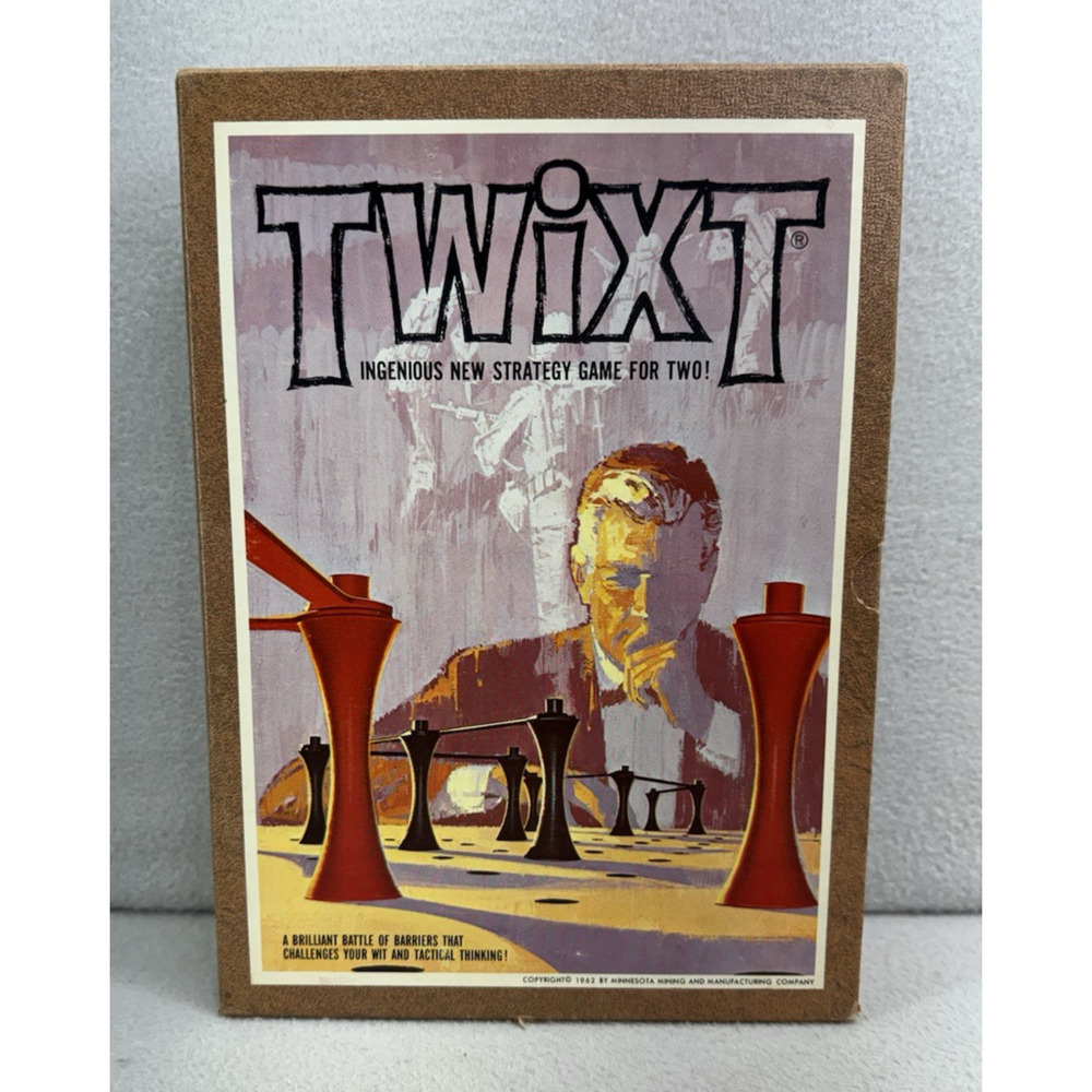 TwixT Vintage 1962 3M Bookshelf Strategy Board Game 1 Peg Missing READ